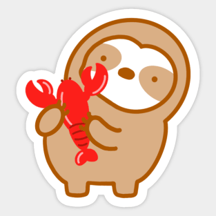 Cute Lobster Sloth Sticker